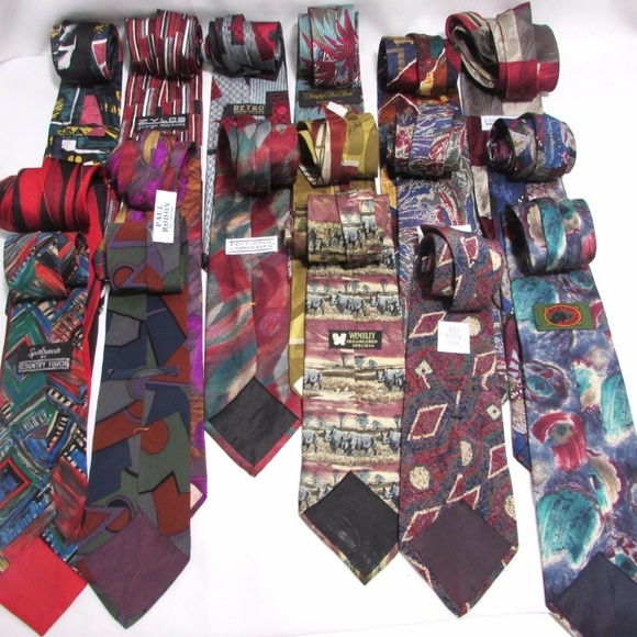 NEW Lot of 6 Men's Name Brand 100% Silk LONG Ties - Picture 3 of 7